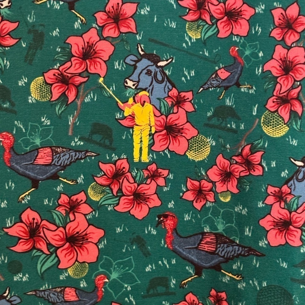 Men’s WILLIAM MURRAY Green All Over‎ Floral Short Sleeve Golf Polo Size XL - Picture 4 of 5